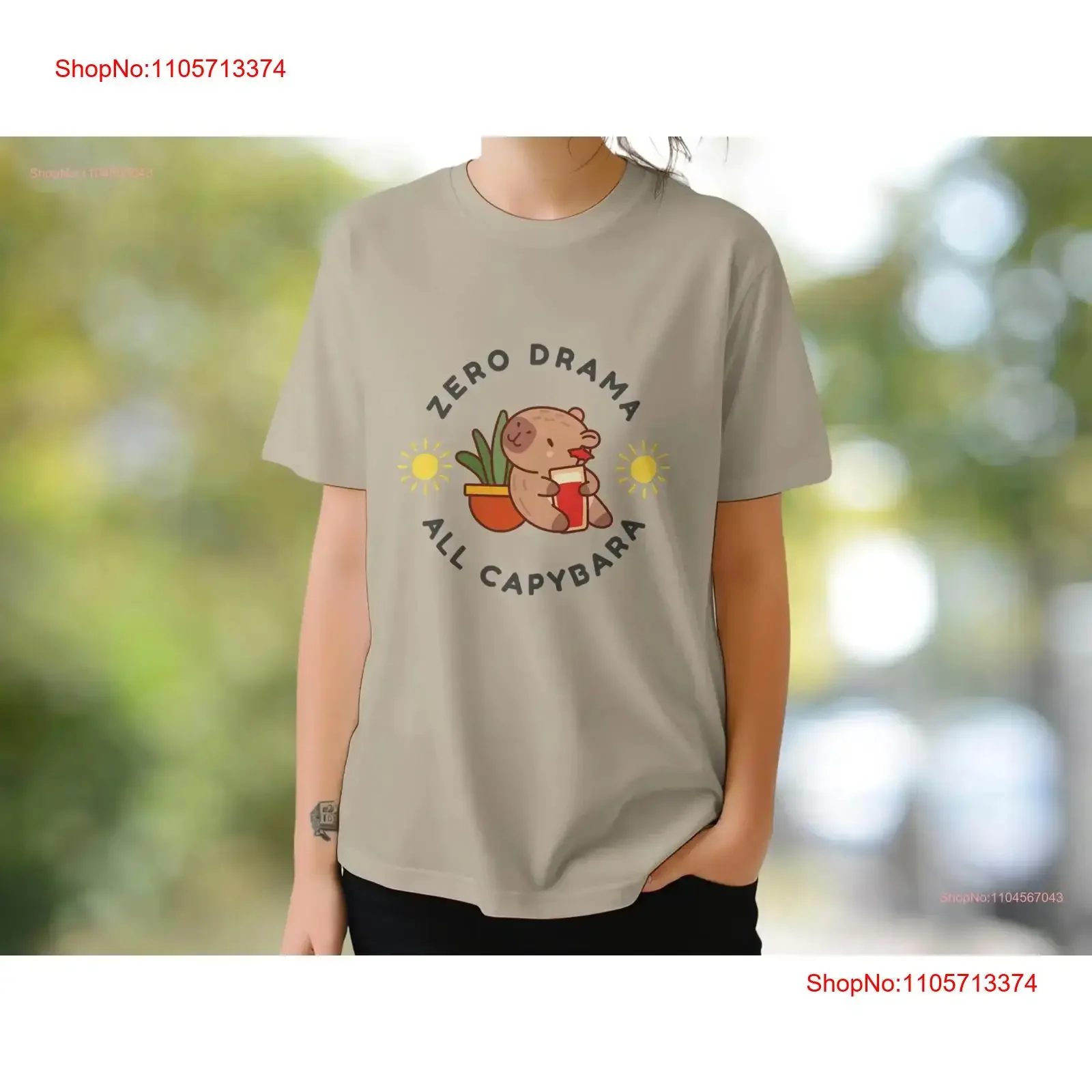 Camiseta de Capibara, Regalo Divertido, Diseño 'All Drama No T', para Hombre y Mujer, Amantes de Animales y Zoológicos, Estilo Vintage, Transpirable