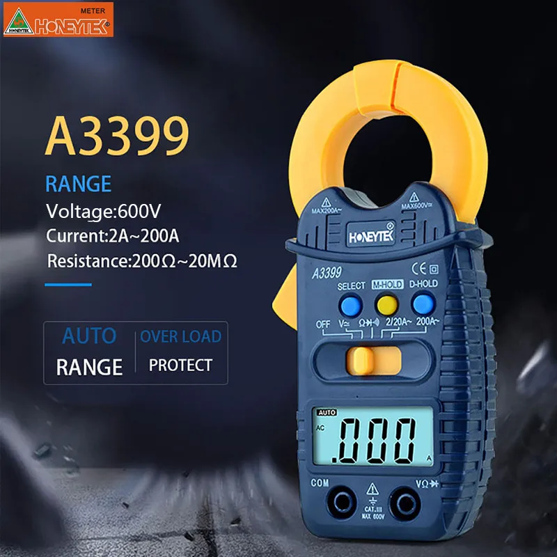 Capacitor/Inductor&Clamp Meter Set,Handheld LCD Digital 2000pF-20mF Gauge Capacitance Tester A6243+Clamp Meter A3399