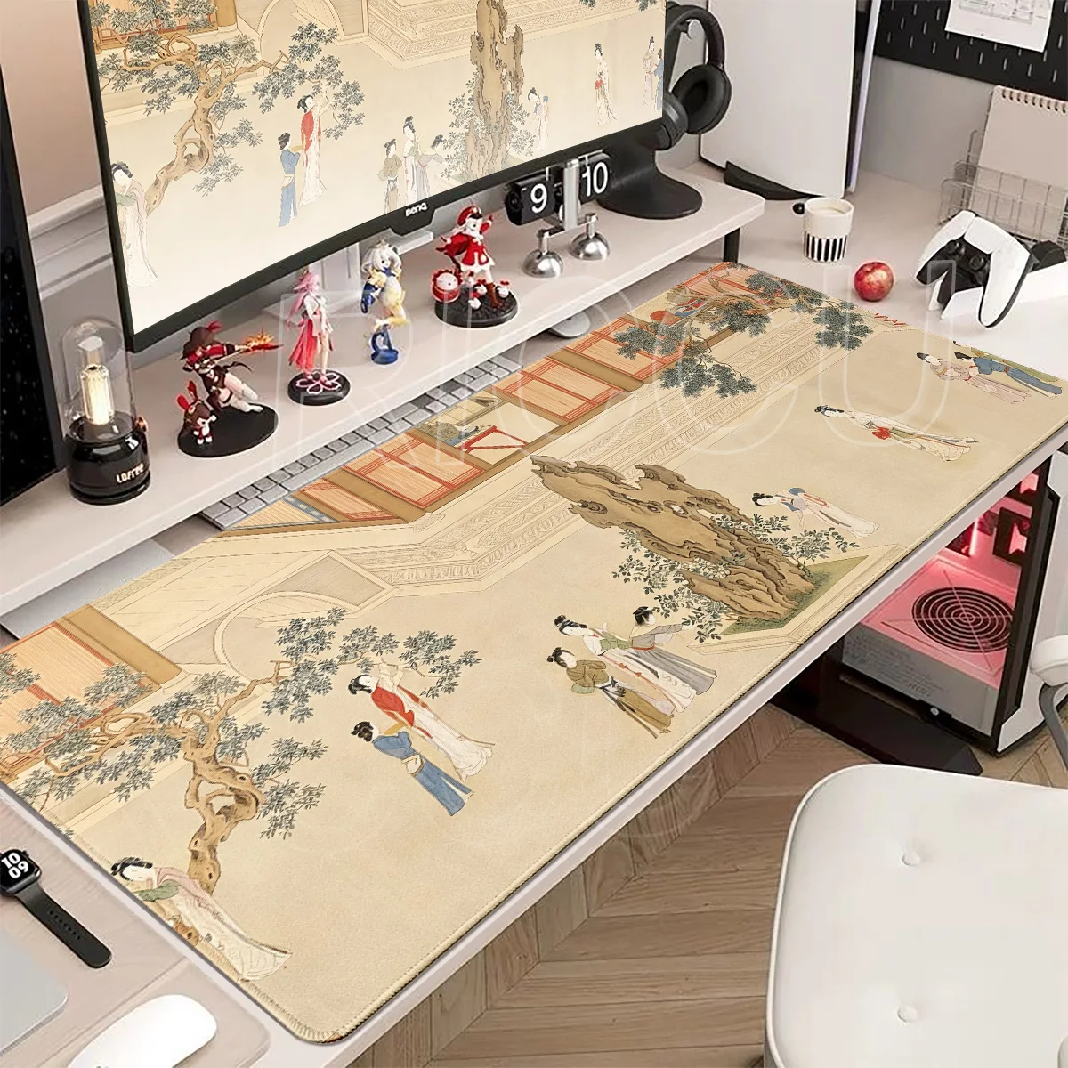 Ancient Style Chinese Style Writing Painting Mat Washable Pad Thickened Lock Edge Calligraphy Mat Anti-slip Rubber Keyboard Pad