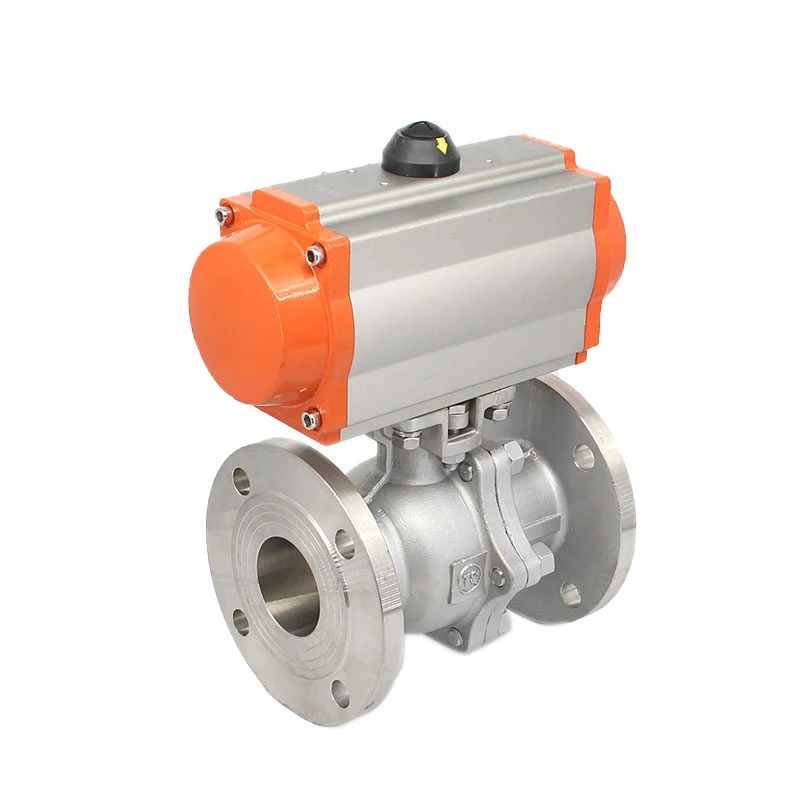

1-1/2" 304 Stainless Steel Pneumatic Flanged Ball Valve Double Acting Cylinder High Temperature Steam Flange Ball Valve