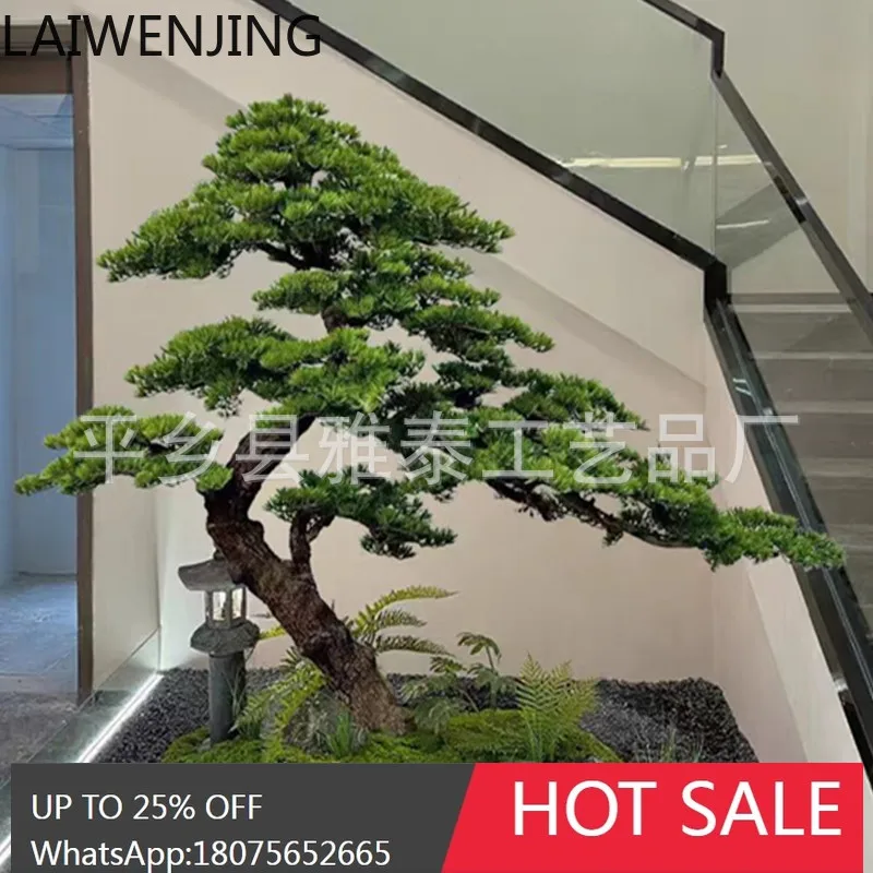 HLZ  Simulation Welcoming Pine Large New Chinese Style Decorative Landscaping Ornament