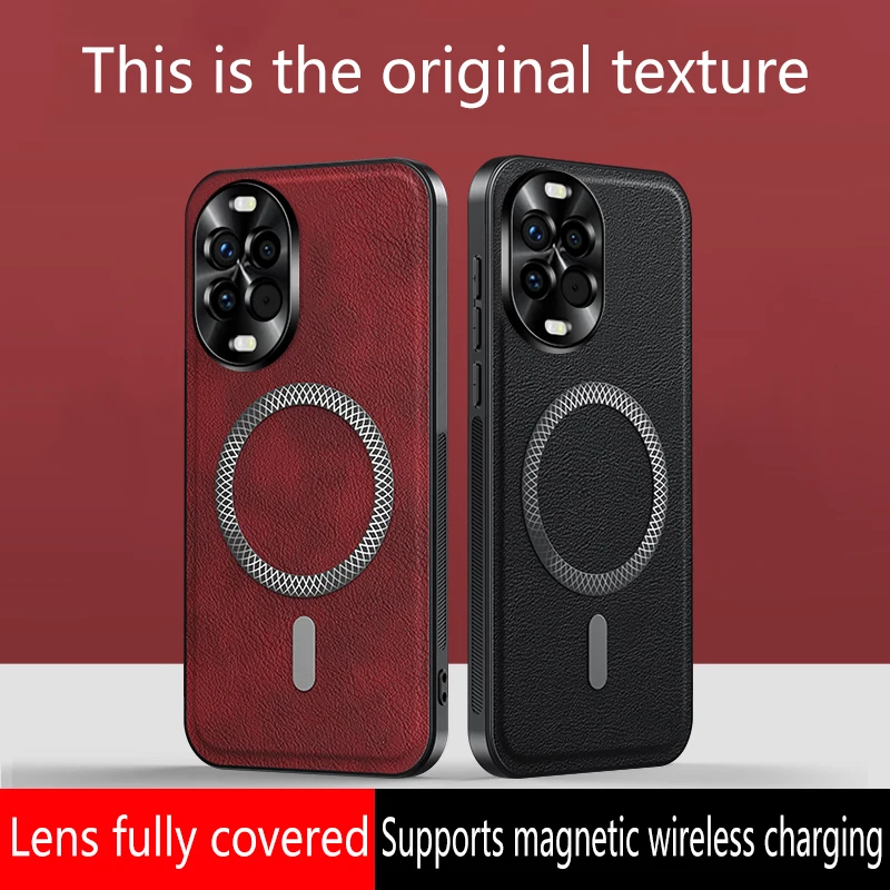 Funda de cuero PU de lujo para Huawei Nova 14 Ultra 14 Pro Magsafe protección de lente magnética cubierta a prueba de golpes para Huawei Nova 13 Pro