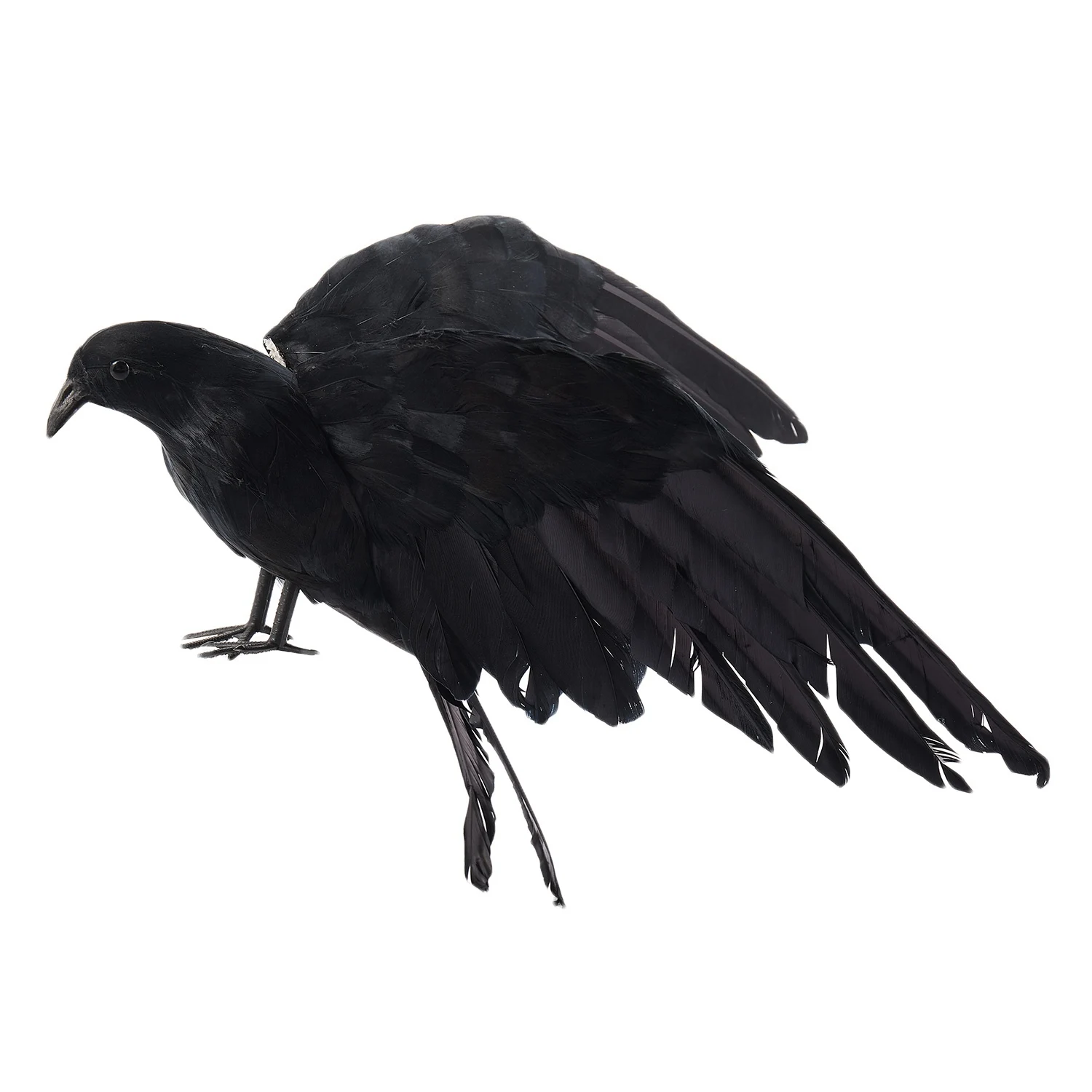 Halloween prop feathers Crow bird large 25x40cm spreading wings Black Crow toy model toy Performance prop