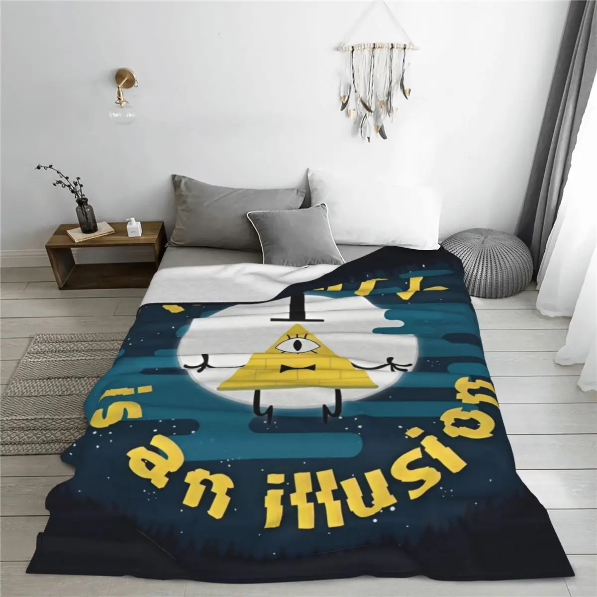 Gravity Falls Bill Cipher Blankets Cartoon Anime Fleece Awesome Warm Throw Blankets for Bedspread Summer