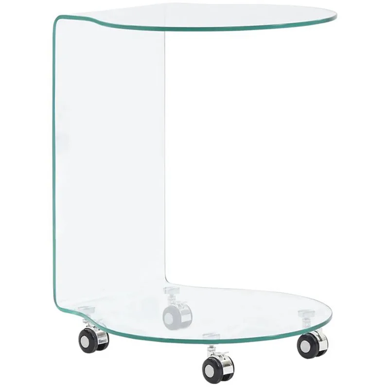 Borde de mesa de plexiglás transparente, luz de lujo, esquina de sofá, moderno, nórdico, pequeño apartamento, sala de estar móvil