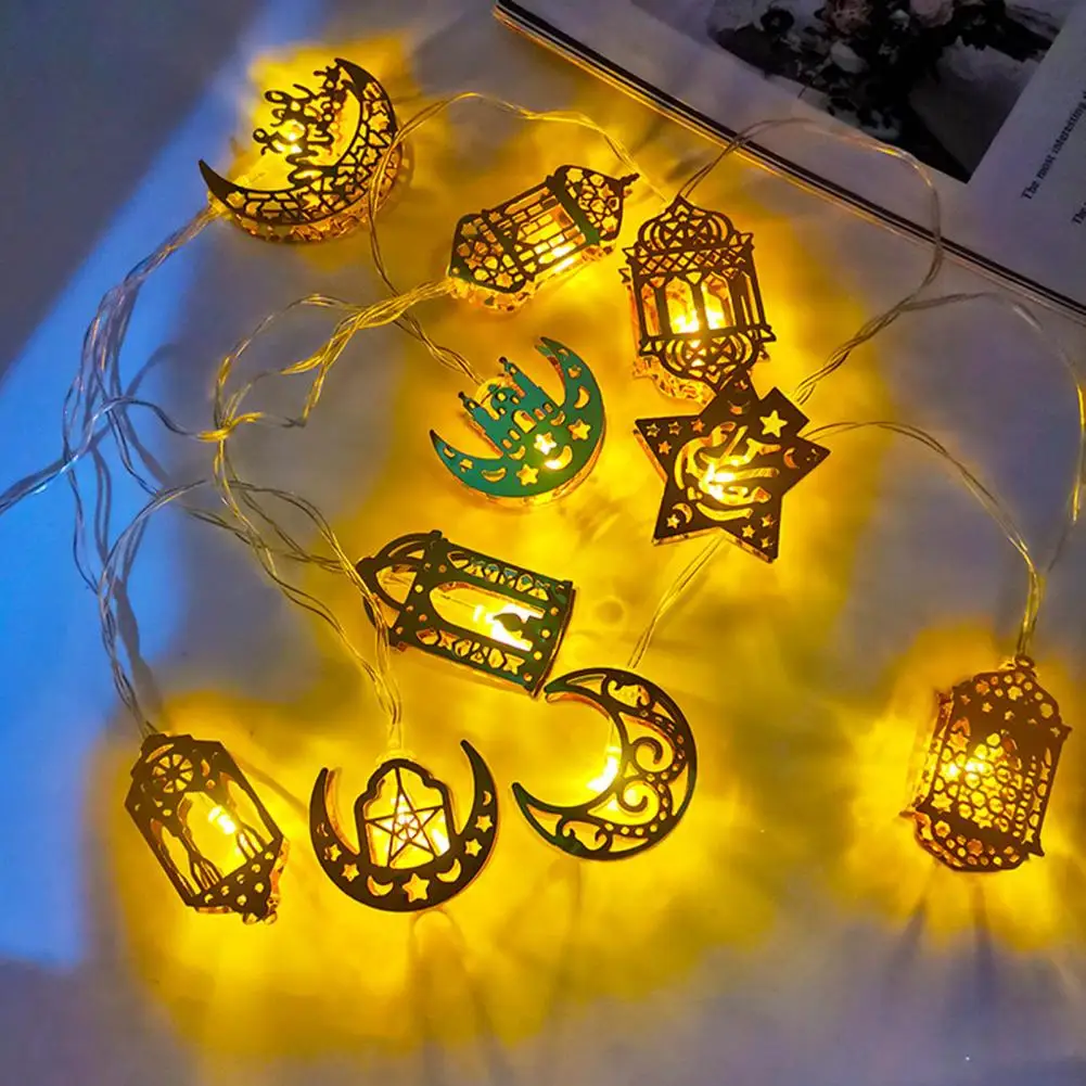 Battery-powered String Light Portable Decorative Light Ramadan Eid String Light Party Ornament Shape Led Lamp with for Low-power
