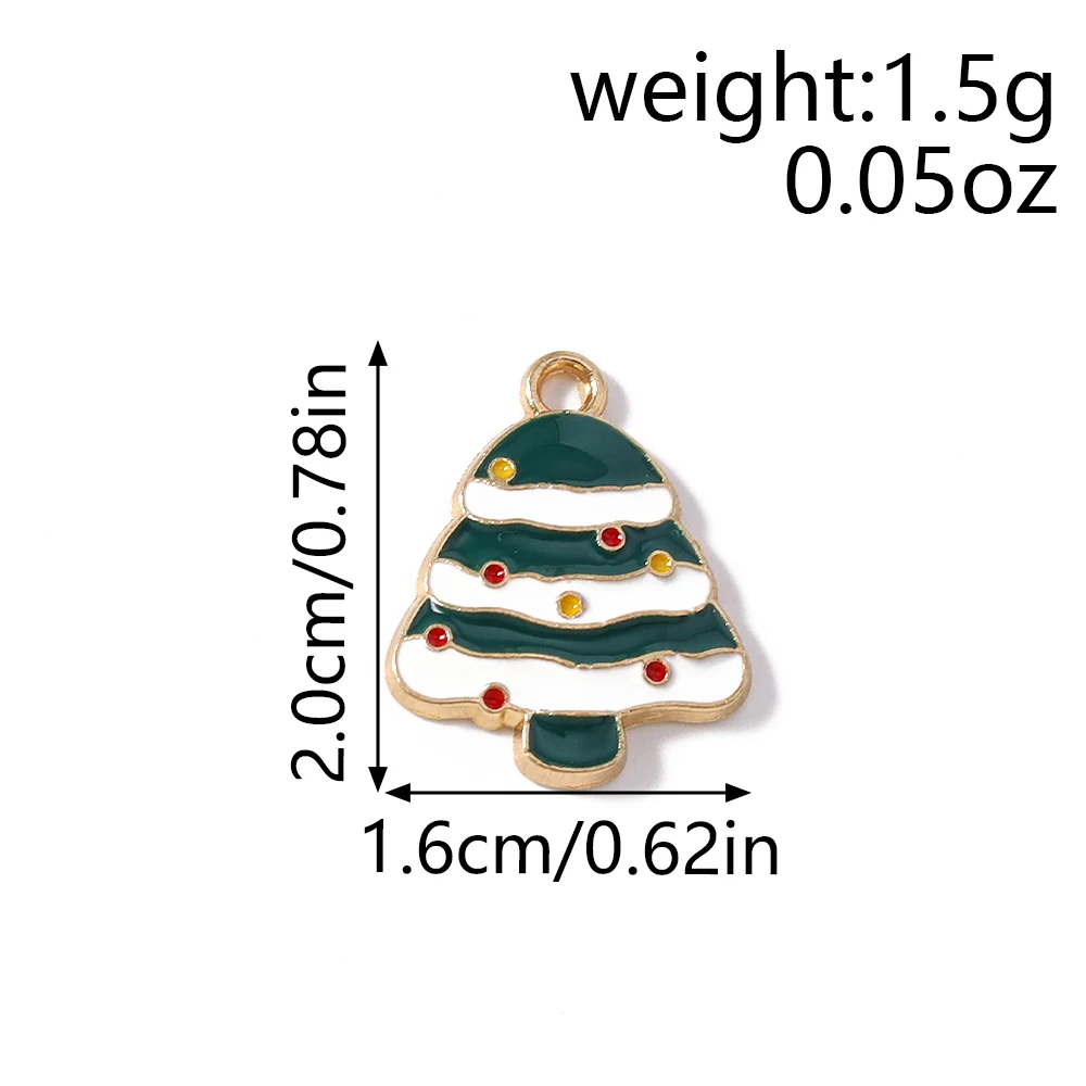 Tusember 10 Stück Emaille-Weihnachts-Lebkuchenhaus-Charms für Weihnachten, Halsketten, Ohrringe, Armbänder, Anhänger, Basteln – Detail 24