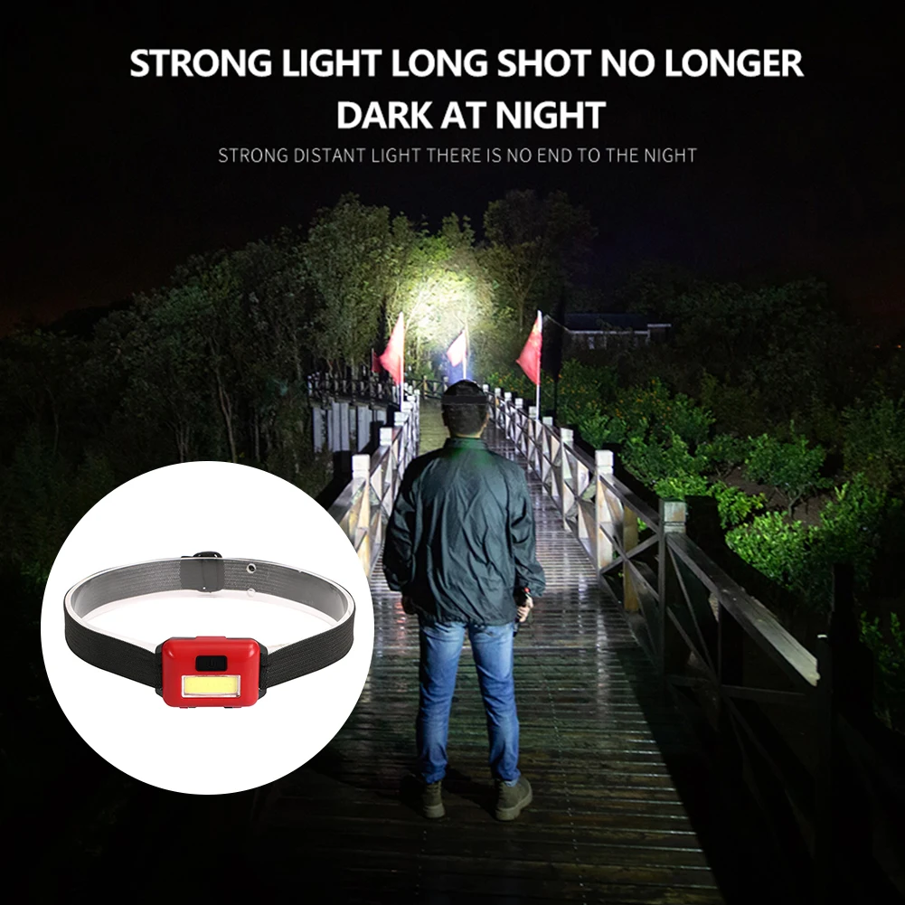 Mini COB LED Headlamp 3 Modes Waterproof Headlight Head Lamp Flashlight Torch Light for Outdoor Camping Night Fishing