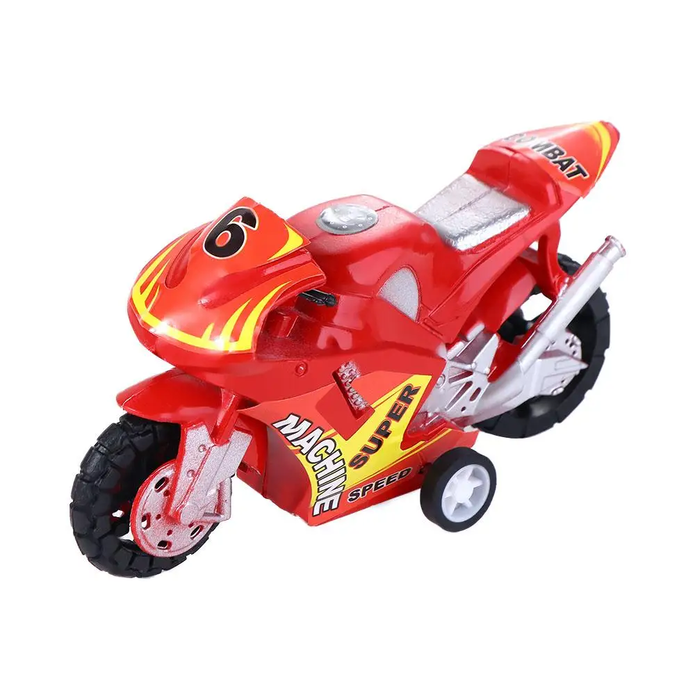 A Small Toy Motorcycle With A Cake Motorbike Model Four-wheel Plastic For Boys Children Educational Mini Kids Ornaments