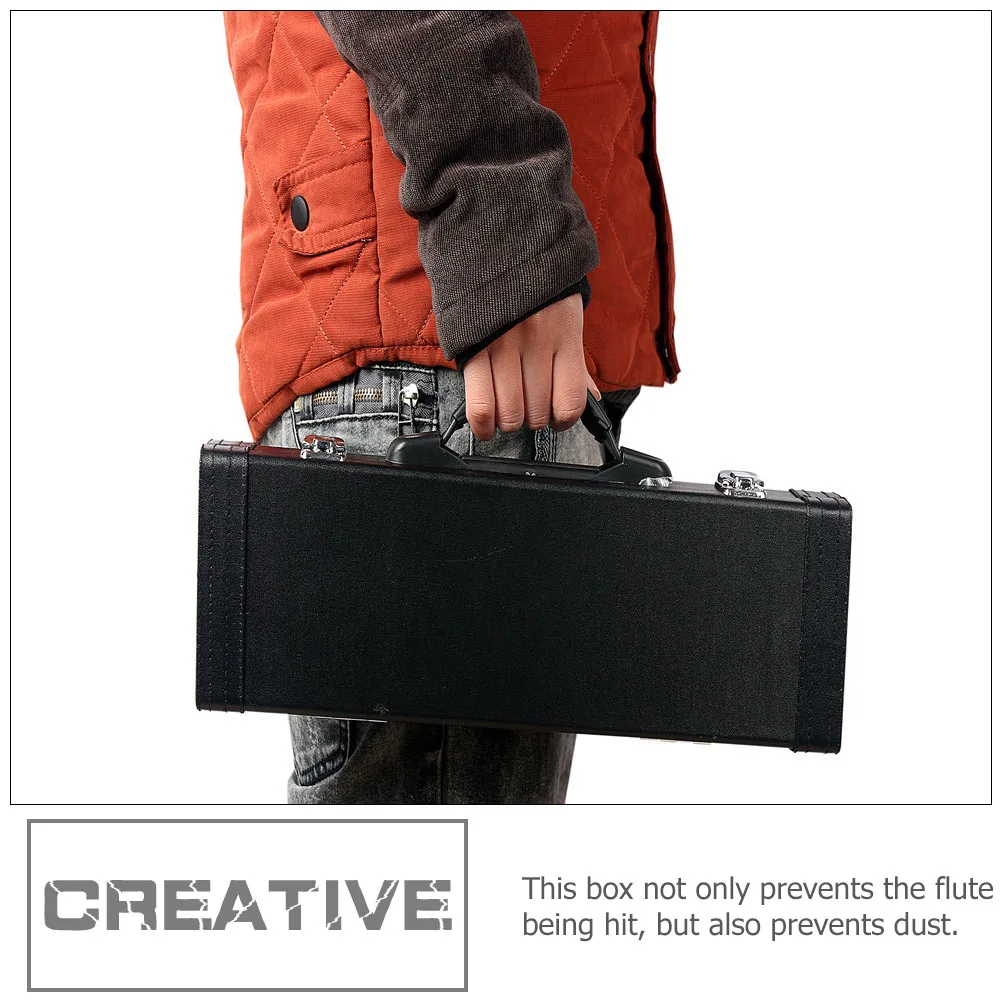 

1Pcs Flute Storage Box Black Portable Durable Protective Shock Absorption Wind Instrument Carrying Case
