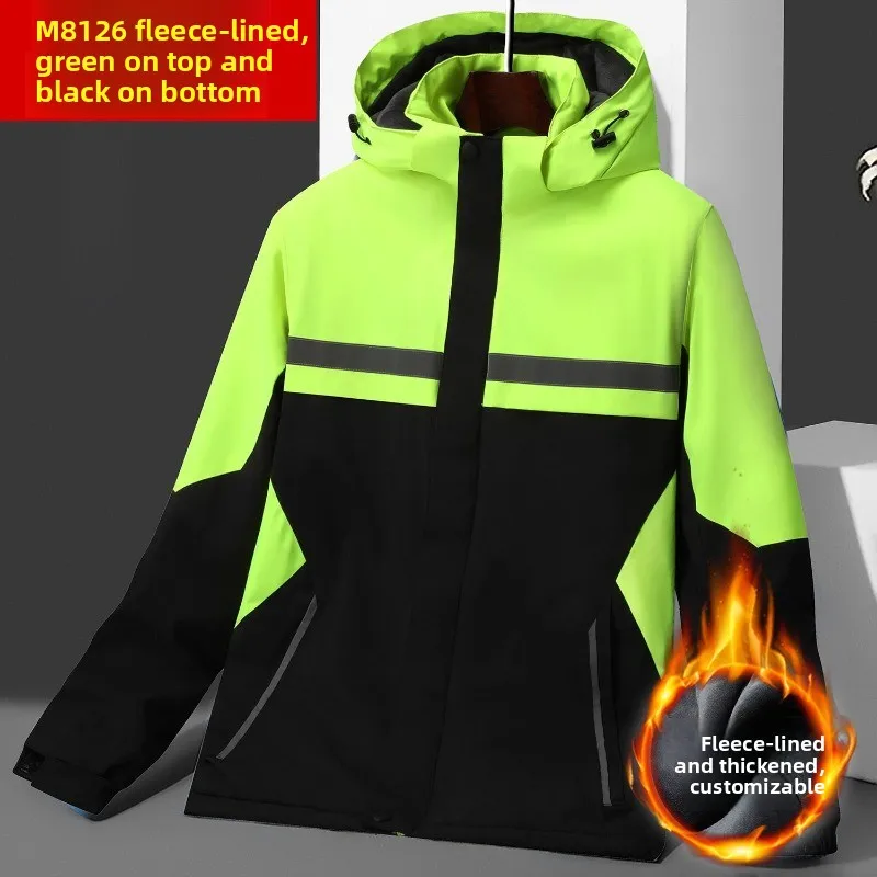 

Men's Thermal Fleece Jacket, Windproof Winter Work Coat, Custom Logo Outdoor Utility