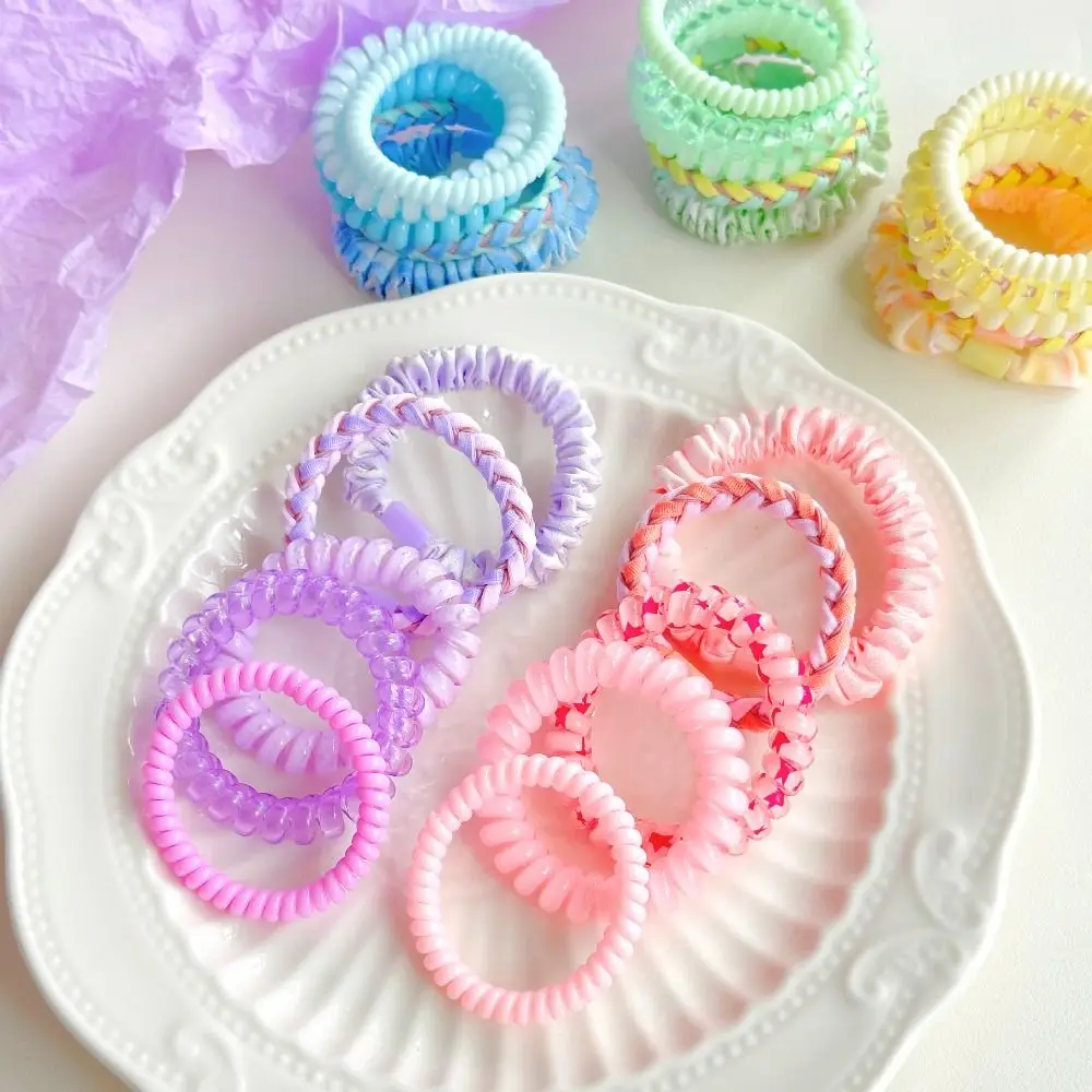 Wave Point Spiral Cord Hair Ring Multicolor Star Sweet Elastic Hair Tie Scrunchies Stretch Telephone Wire Hair Rope Women