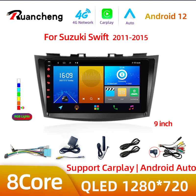 

Android 12 Car Radio 8Core For Suzuki Swift 4 2011-2015 Navigation GPS Multimedia Video Player QLED 1280*720 Wireless Carplay BT