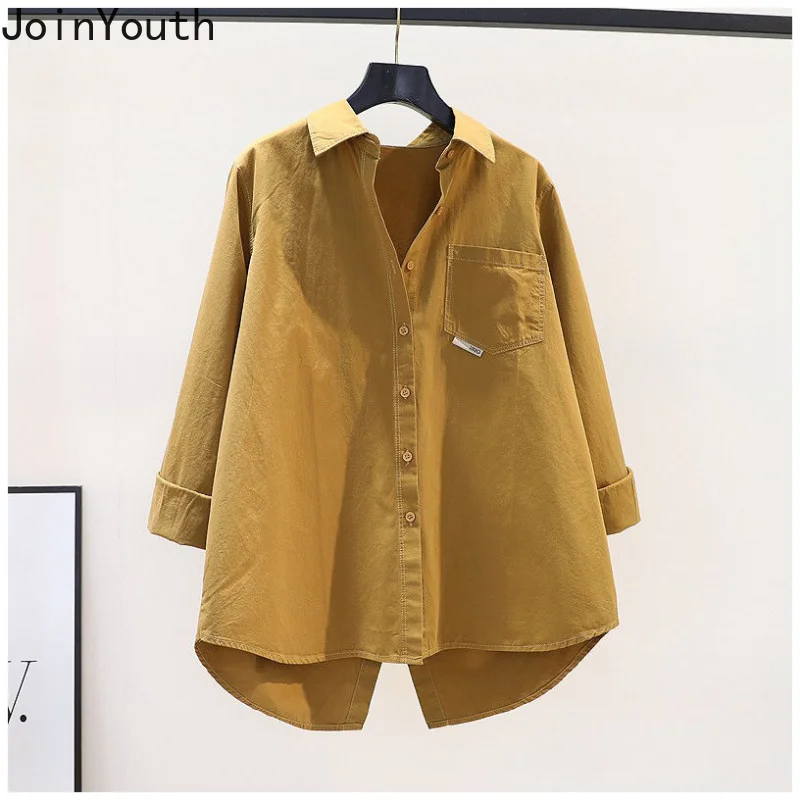 Korean Blouse Women Long Sleeve Loose Split Shirts Fashion Casual Irregular Blouses Oversized Tops 2023 Blusas Mujer De Moda