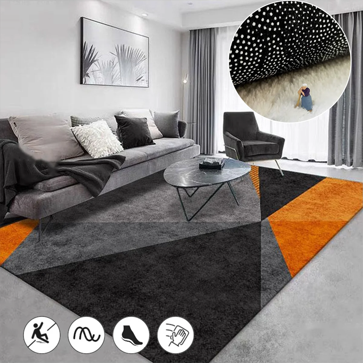 Nordic Geometric Living Room Large Area Rug Bedroom Decor Home Durable Carpet Soft Lounge Carpets Entrance Door Mat Alfombra