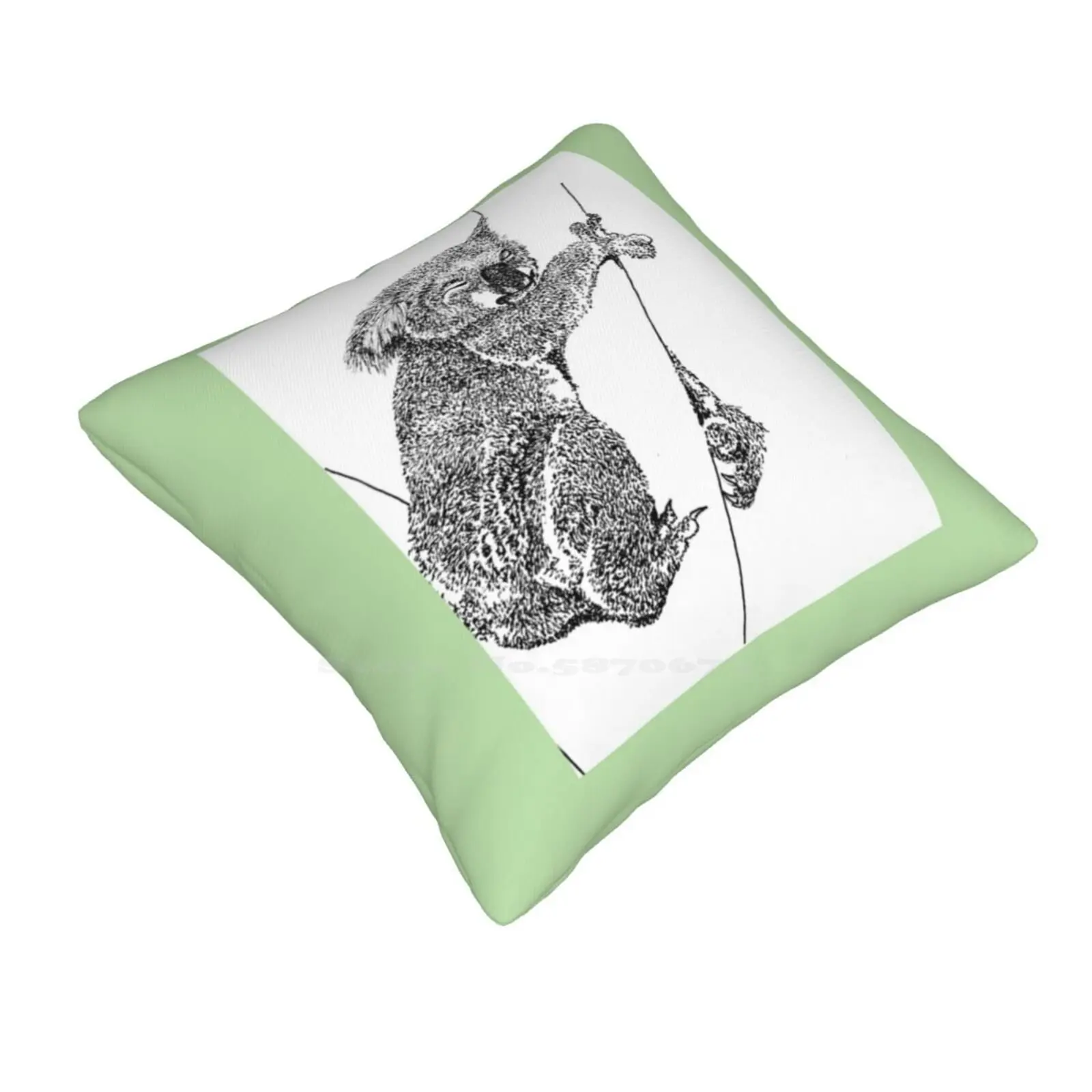 Koala Nap Time Home Sofa Car Cushion Cover Pillowcase Koala Nap Time Lana Faris Draba Design Pen And Ink Black And White