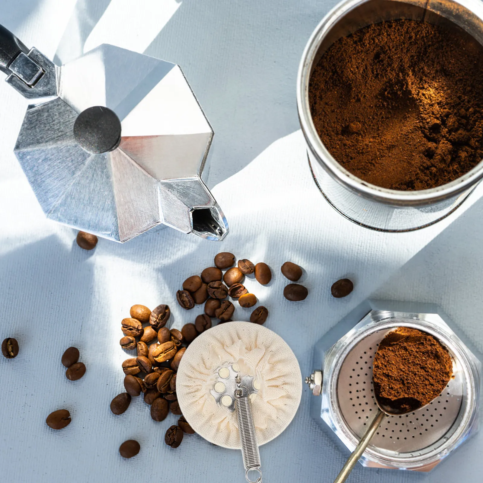 

Набор из 1 шт. многоразовых тканевых фильтров для кофе с металлической корзиной, высокоэффективный фильтр для капельного кофе, держатель для фильтра, защита от брызг