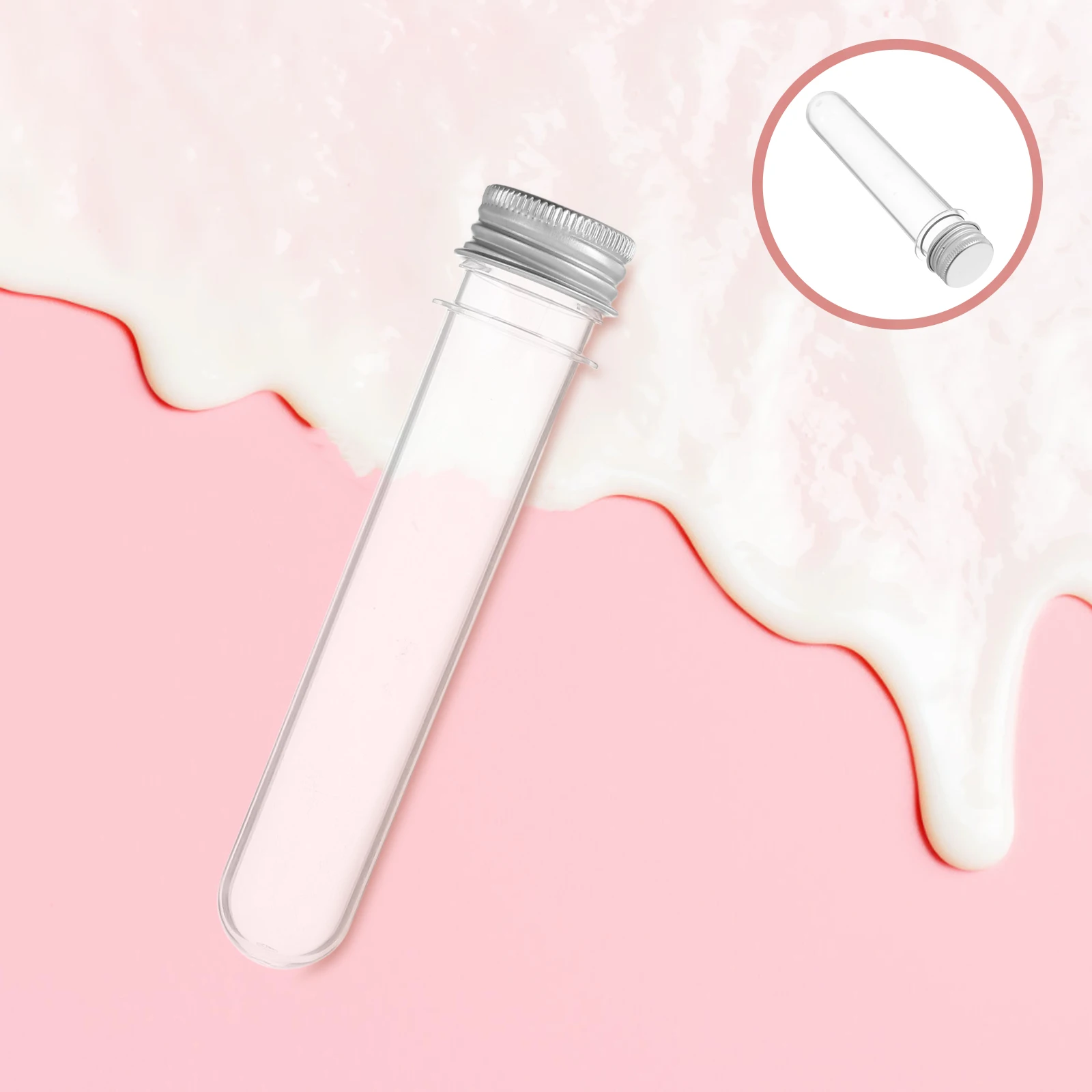 

20Pcs Transparent Storage Tubes 40Ml Clear Test Tube Vials Aluminum Caps For Serums Creams And Makeup Organizing