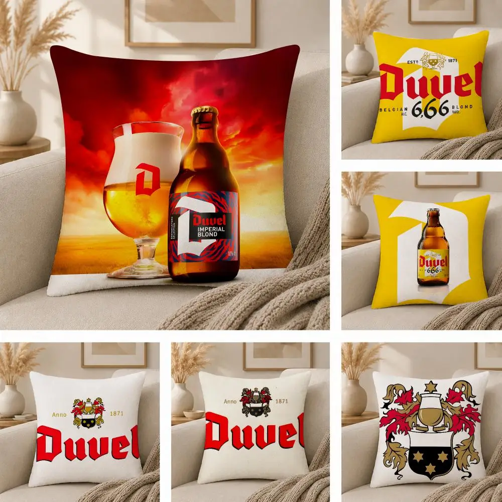 Cool Protective D-Duvel Beer Cushion Cover  Plush Fabric Soft Double Sided Print Sofa Cushion Cover Throw Pillow Covers