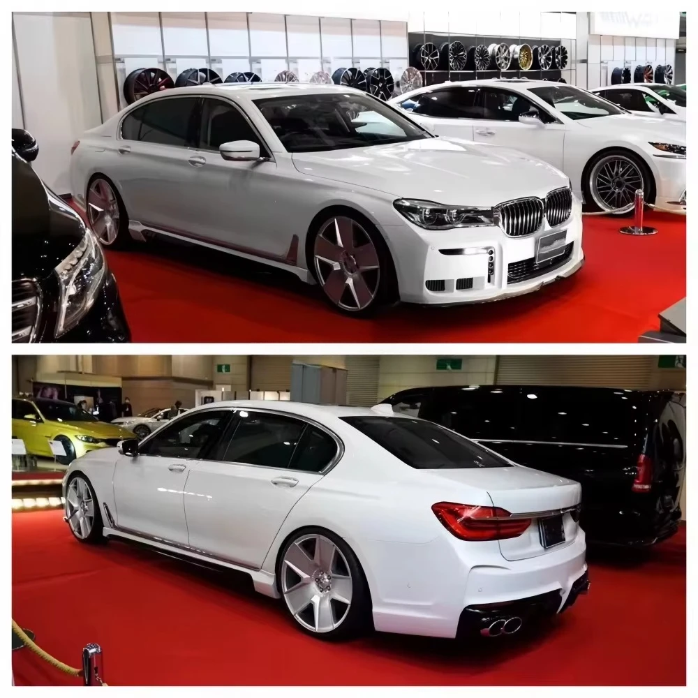 2016-2018 for 7 Series 730 740 750 G12 G11 Upgraded WD Style Body Kit Front Bumper Side Skirts Rear Bumper Exhaust Tail Pip 4
