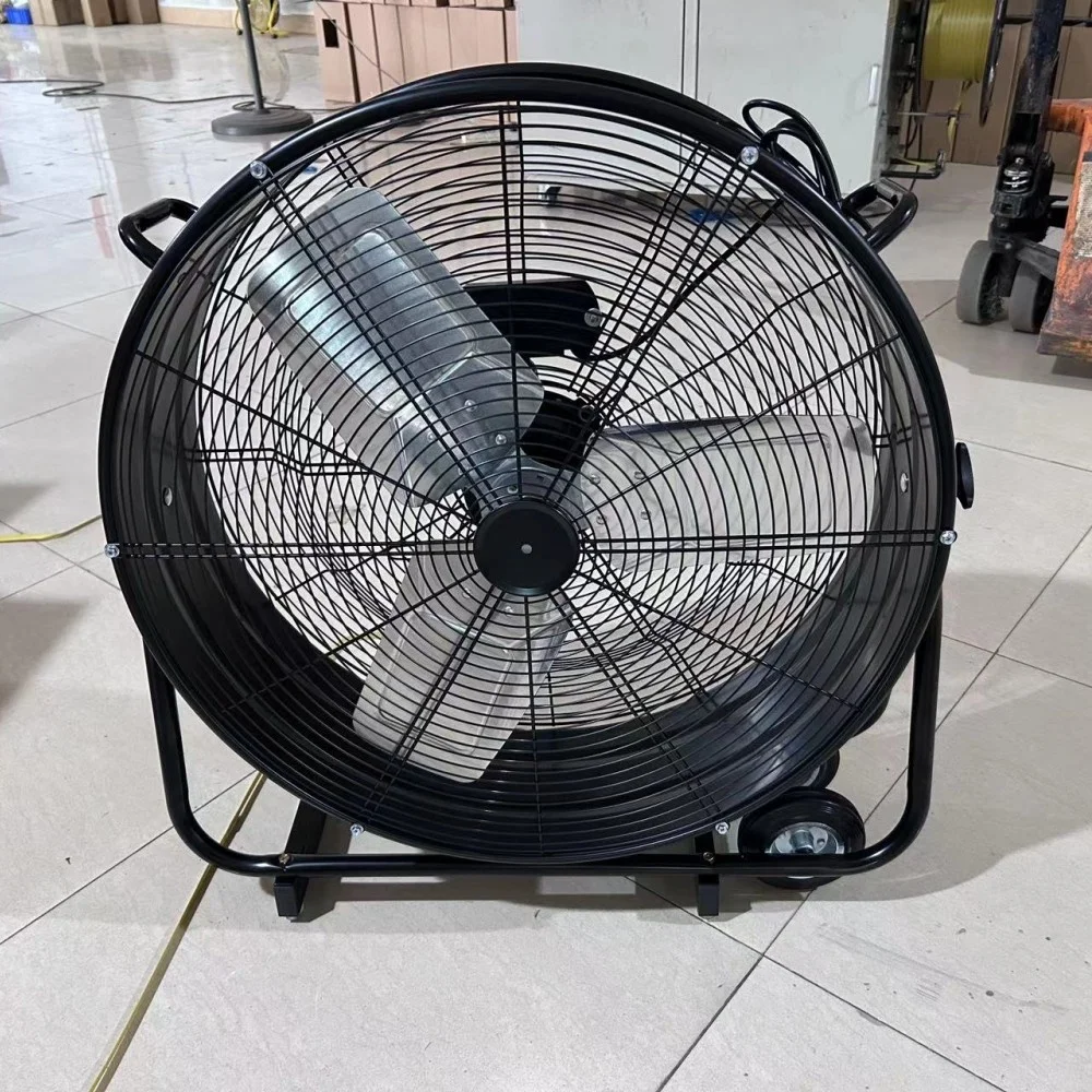 Velocity Heavy Duty Industriële Metalen Riemaandrijving Koeling Luchtvloer Mobiele Drumventilator 110V 120V 36" 42" 48" industriële Hoge