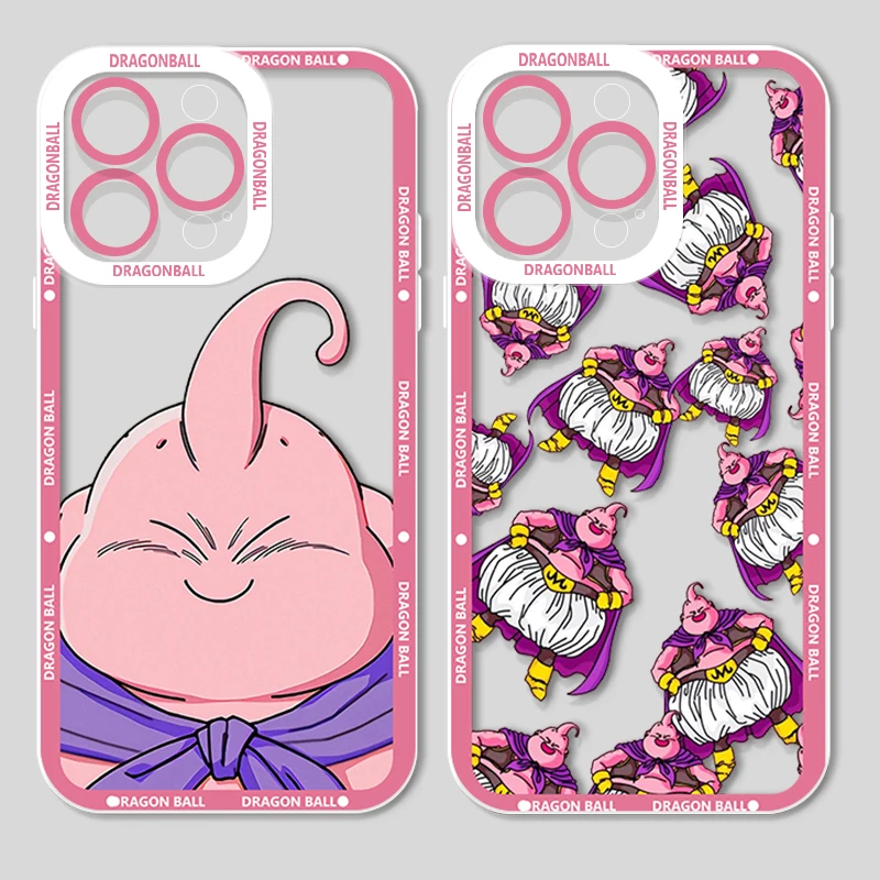 Anime Dragon Ball Majin Buu For iPhone 15 14 13 12 11 Mini XS XR X Pro MAX 8 7 6 Plus SE Angel Eyes Transparent Apple Case