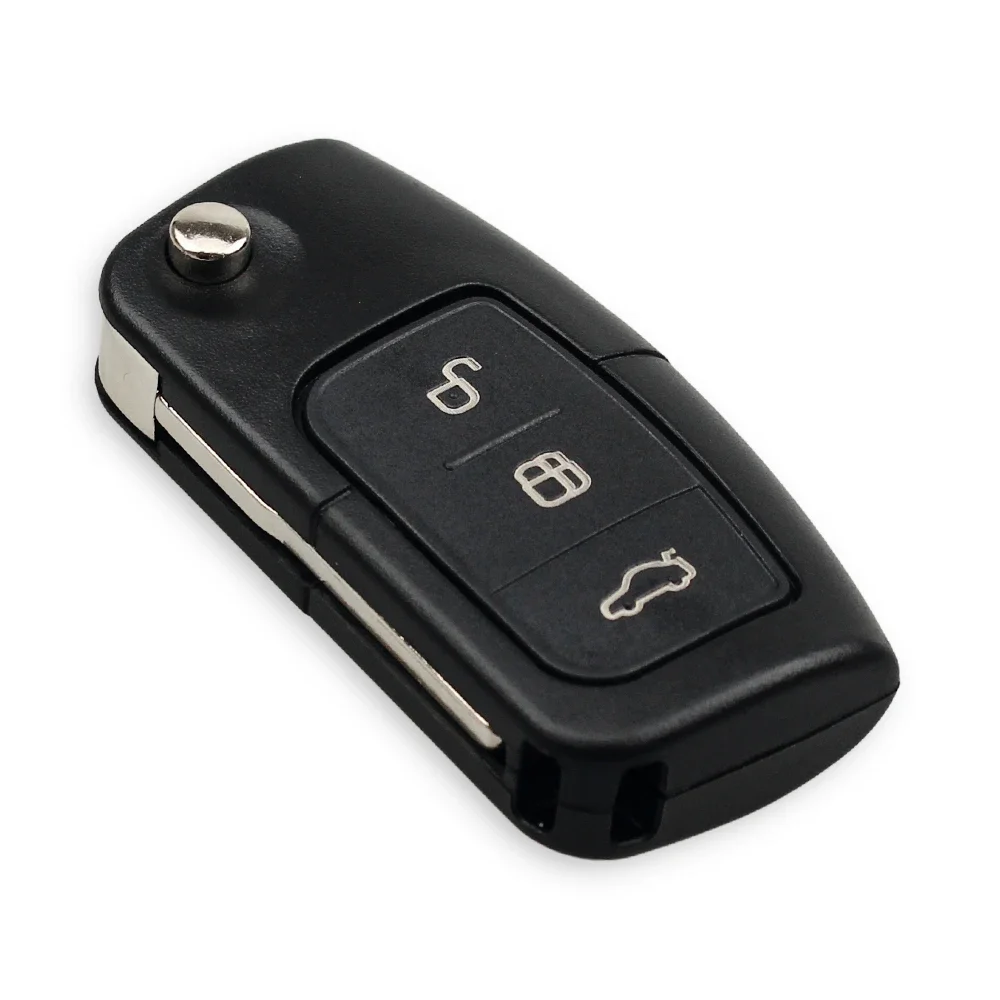 KEYYOU – clé télécommande de voiture à puce 4D63/4D60, 433MHz, pour Ford Fusion Focus Mondeo Fiesta Galaxy, lame HU101 non coupée, clé rabattable pour véhicule