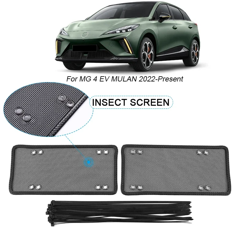 2PCS Car Insect-proof Air Inlet Protection Cover For MG 4 EV MULAN 2022-2025 Insert Vent Racing Grill Filter Net Auto Accessory