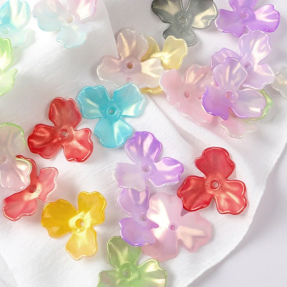 10pcs 36mm Acrylic Petals Tray Large Flower Bead Caps For DIY Hairpin Earrings Jewelry Making Accessories