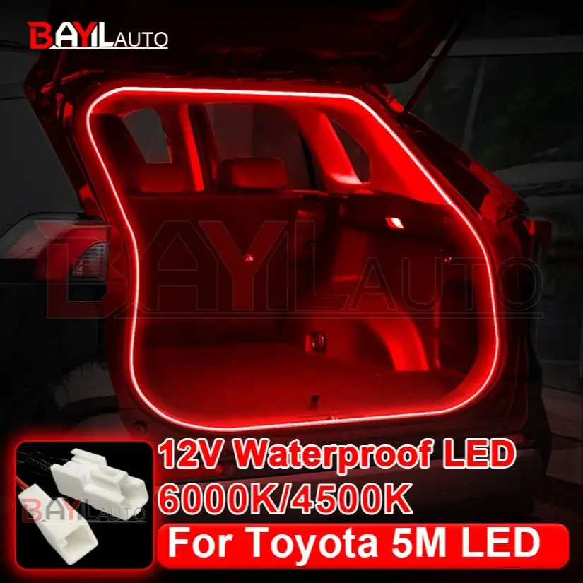 5M LED Car Trunk Light For Toyota RAV4 VENZA BZ4X Corolla Cross Other Interior Atmosphere Neon Lamp Car Accessories