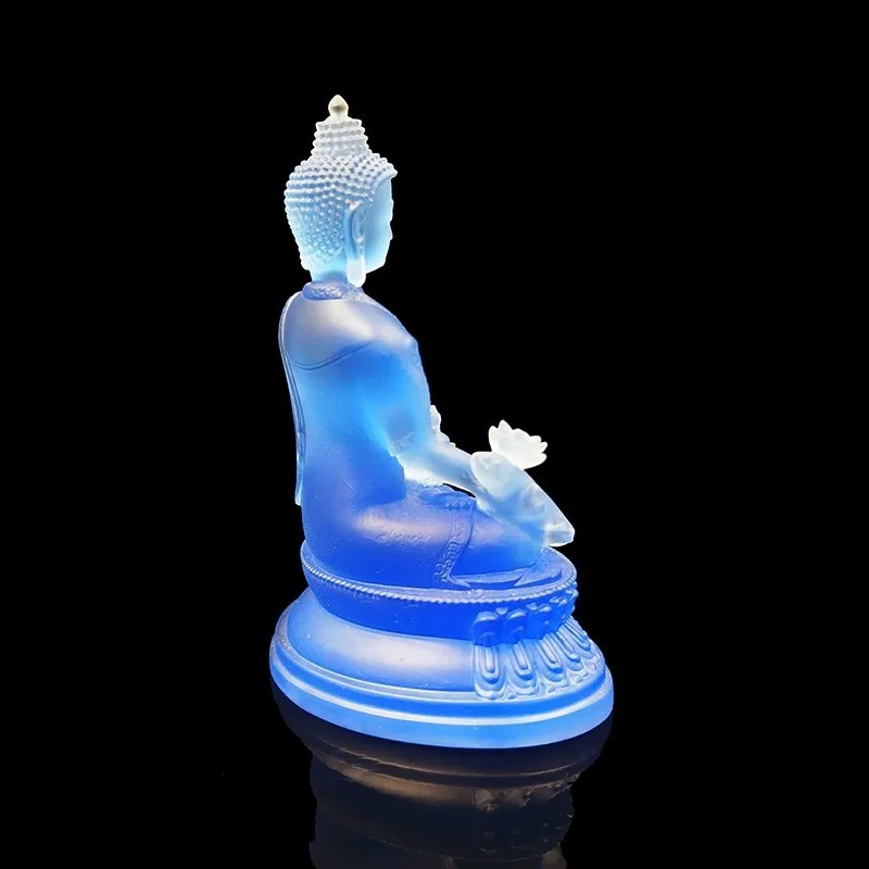 10cm water Liuli Medicine Buddha statue Bhaisajyaguru  figurine