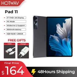 HOTWAV Pad 11 Android 13 Tablet 8000mAh Large Battery 11''FHD+ Display 8MP+16MP Camera Lightweight 2024 Newest PC Tablet