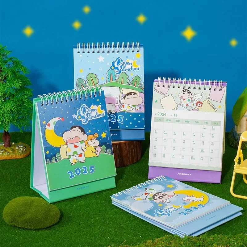 Kawaii Anime Shin-chan Calendar 2025 New Cartoon Children Ornaments 2025 Desk Calendars Students Creative Desktop Planner Gifts