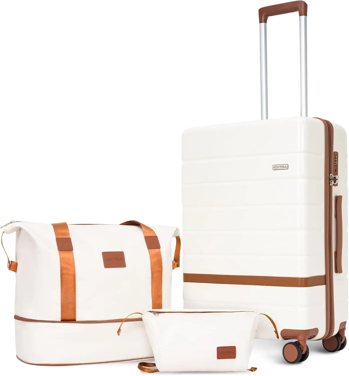 

Набор чемоданов Hardshell из 3 предметов, 20 футов, легкий спиннер из ПК + АБС-пластика с замком TSA, бежевый, одобренный авиакомпанией