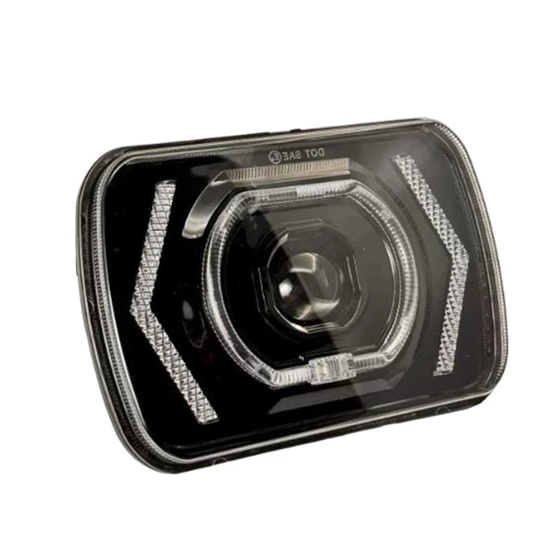 A95E-7 Inch LED Square Headlights Car Front Headlamp Dual Color Headlights For Jeep Wrangler