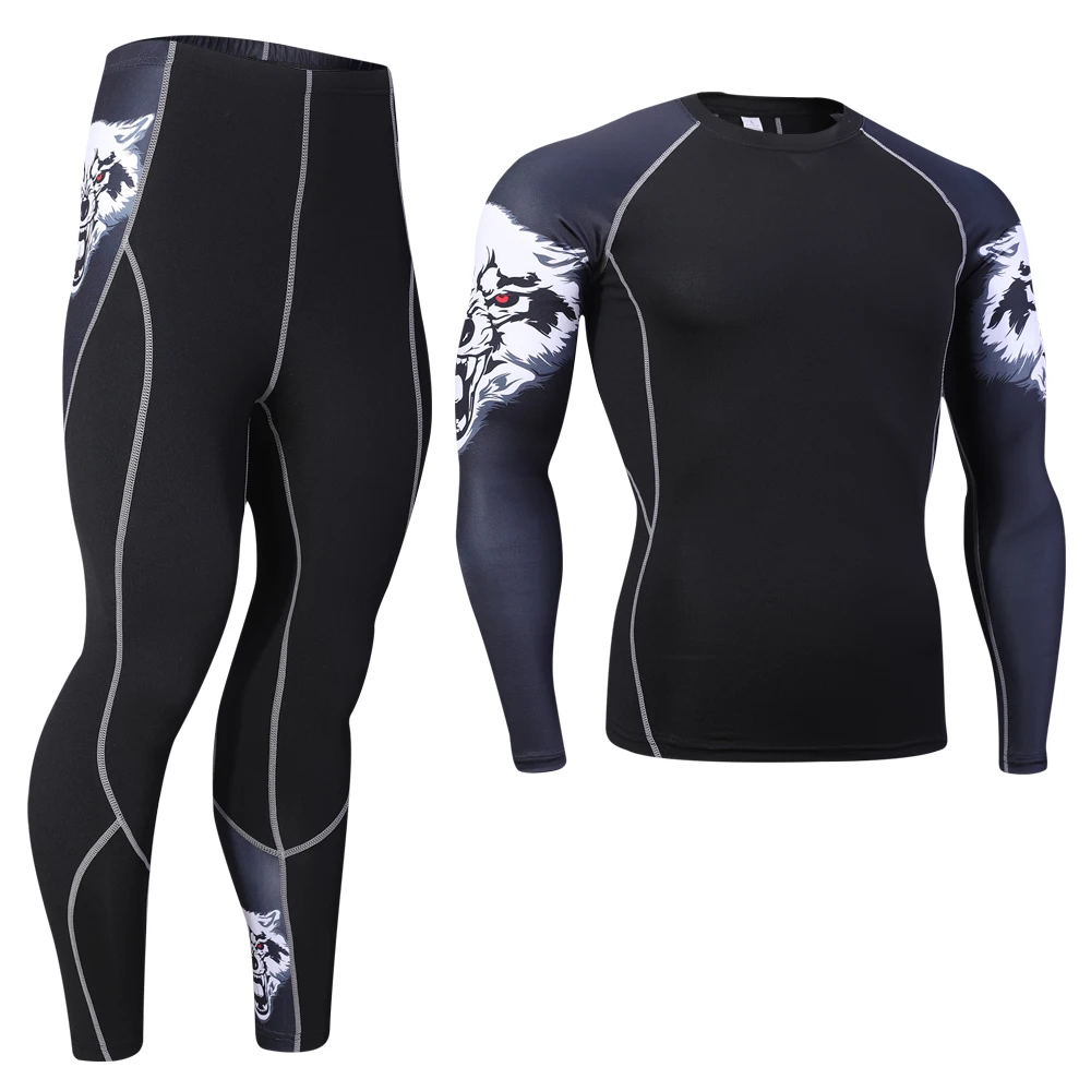 New Men Thermal Underwear Sets Compression Fleece Sweat Quick Drying Thermo Underwear Men Clothing Long Johns