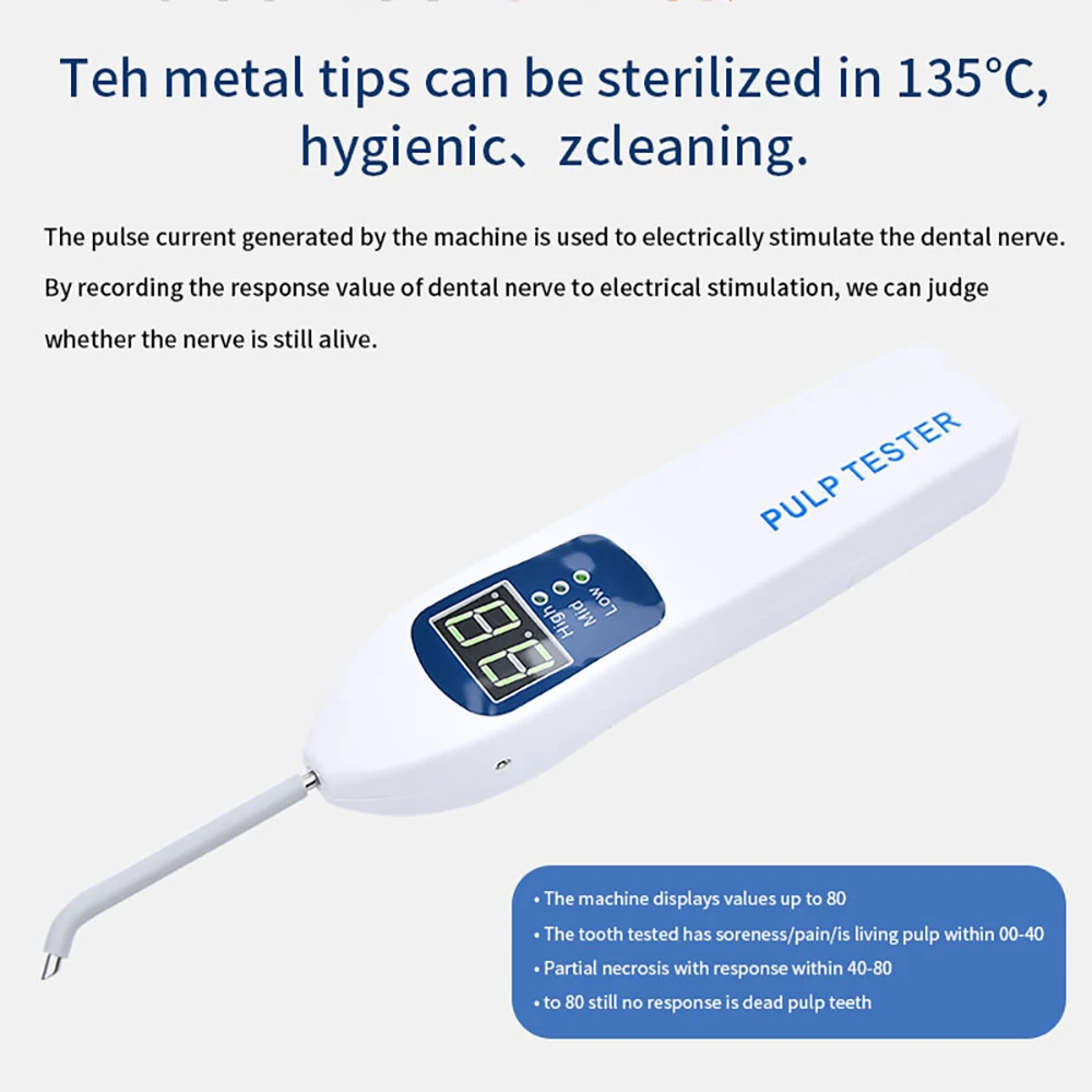 Nowy dentystyczny endodontyczny Tester miazgi medyczny testujący witalność zębów jamy ustnej sprzęt do stomatologii elektrycznej narzędzia