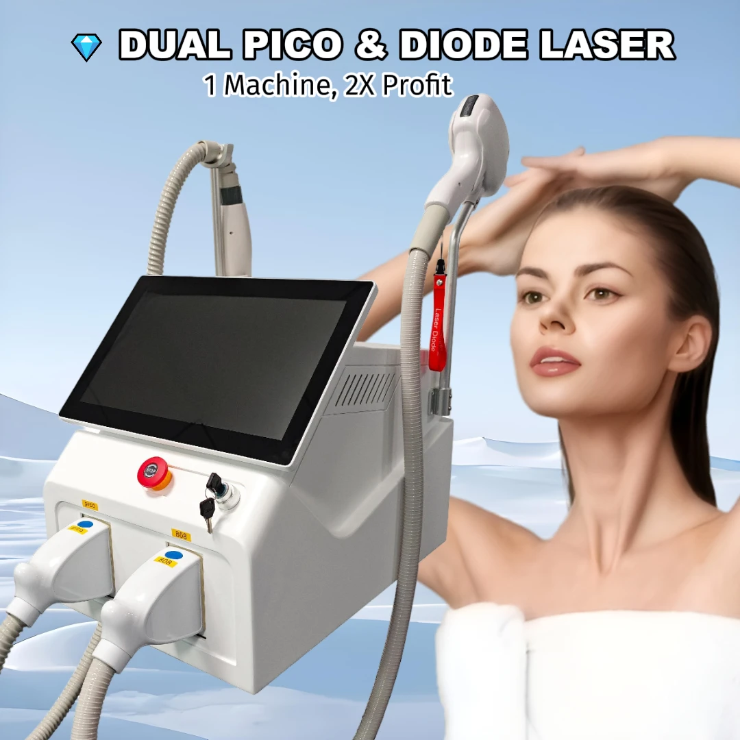 

Профессиональный салонный лазерный аппарат Pico для удаления волос с сенсорным экраном 15,6 дюйма, комбо-набор для быстрой процедуры и высокой прибыли, на 90% быстрее восстанавливает кожу