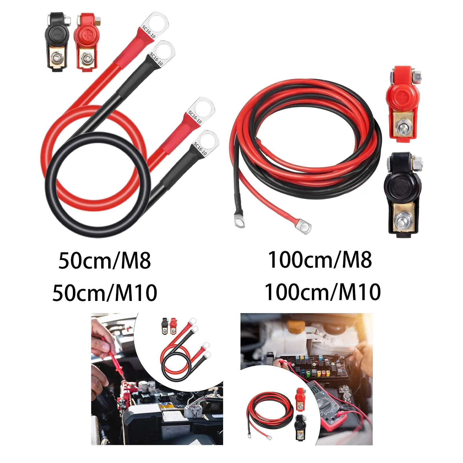 Cables de batería de calibre 5 AWG, cobre resistente, genérico para camiones solares Rvs