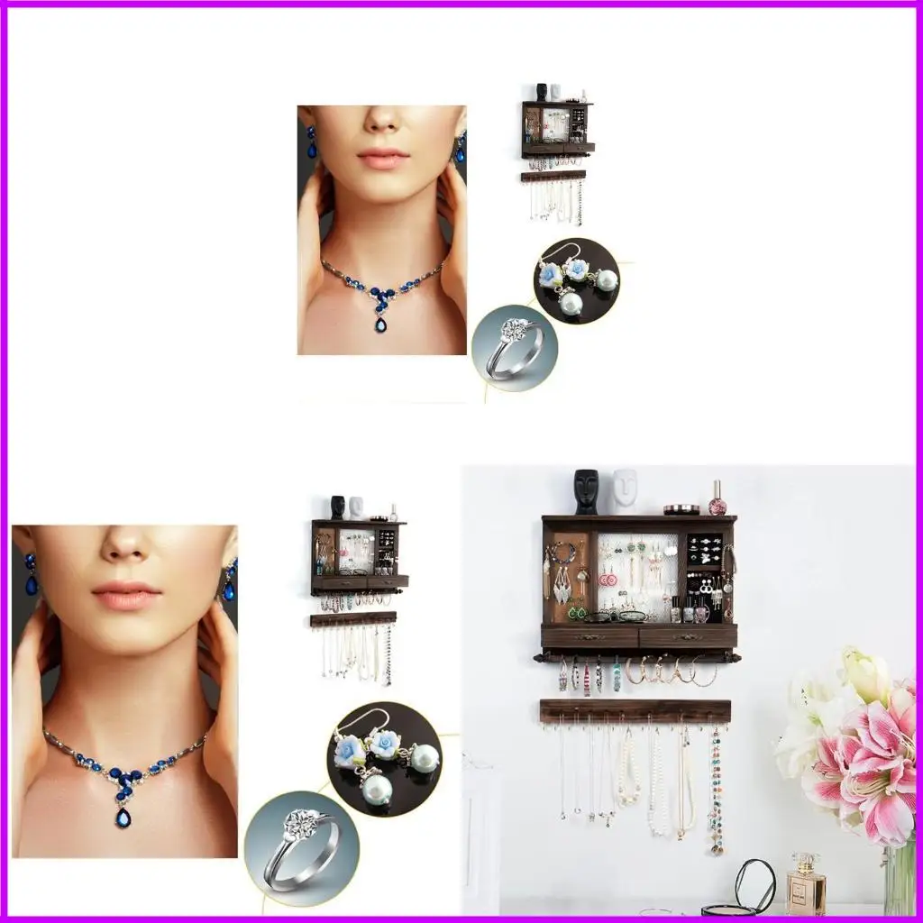 

Деревянные ювелирные украшения держатели настенные деревянные материалы для женщин-ювелирных изделий для женщин