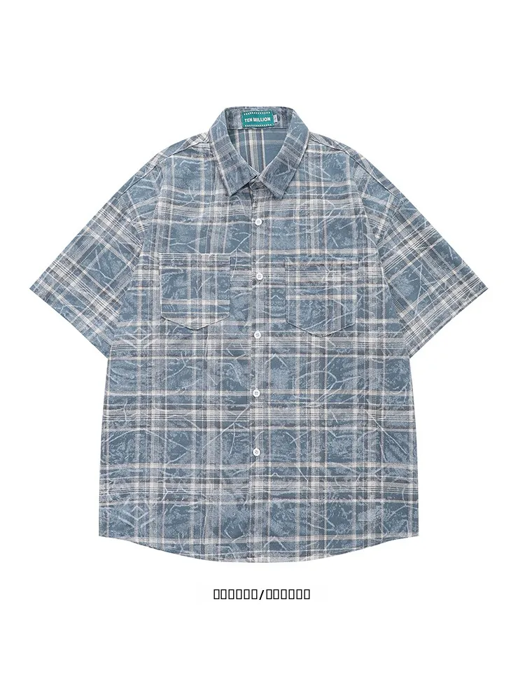 

Рубашка с воротником в стиле ретро, летняя, модная, уличная, свободного кроя, повседневная, с коротким рукавом, женская, стандартной толщины.