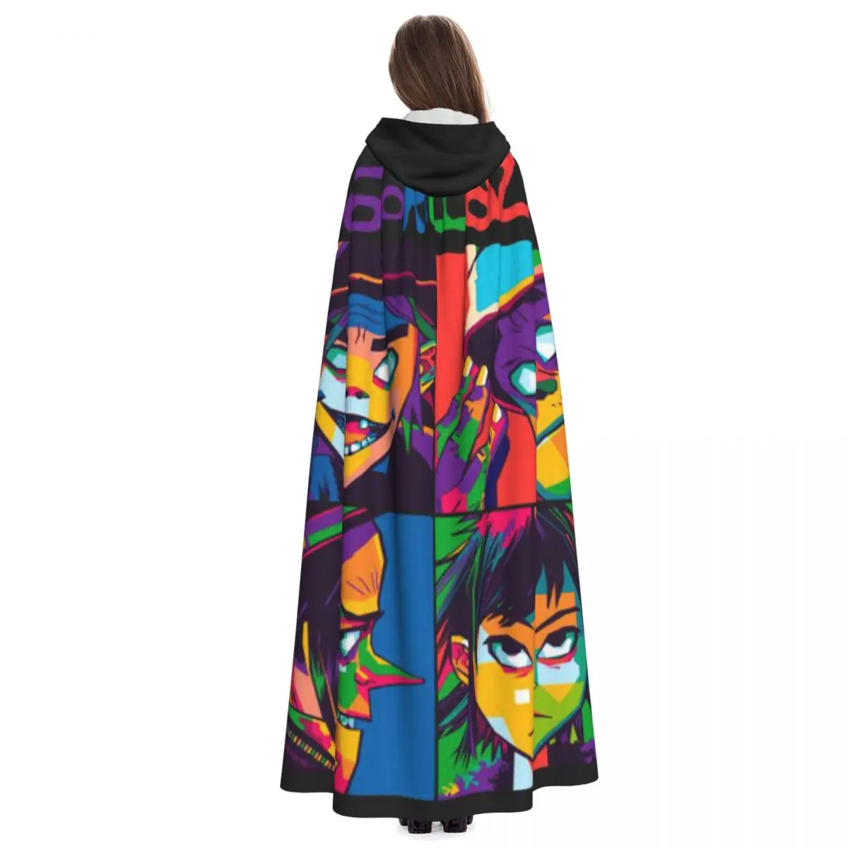 Ace Valentine By Inkylids Gorillaz عباءة طويلة بقلنسوة الساحرة في القرون الوسطى زي كيب الهالوين مصاص دماء الكبار للجنسين