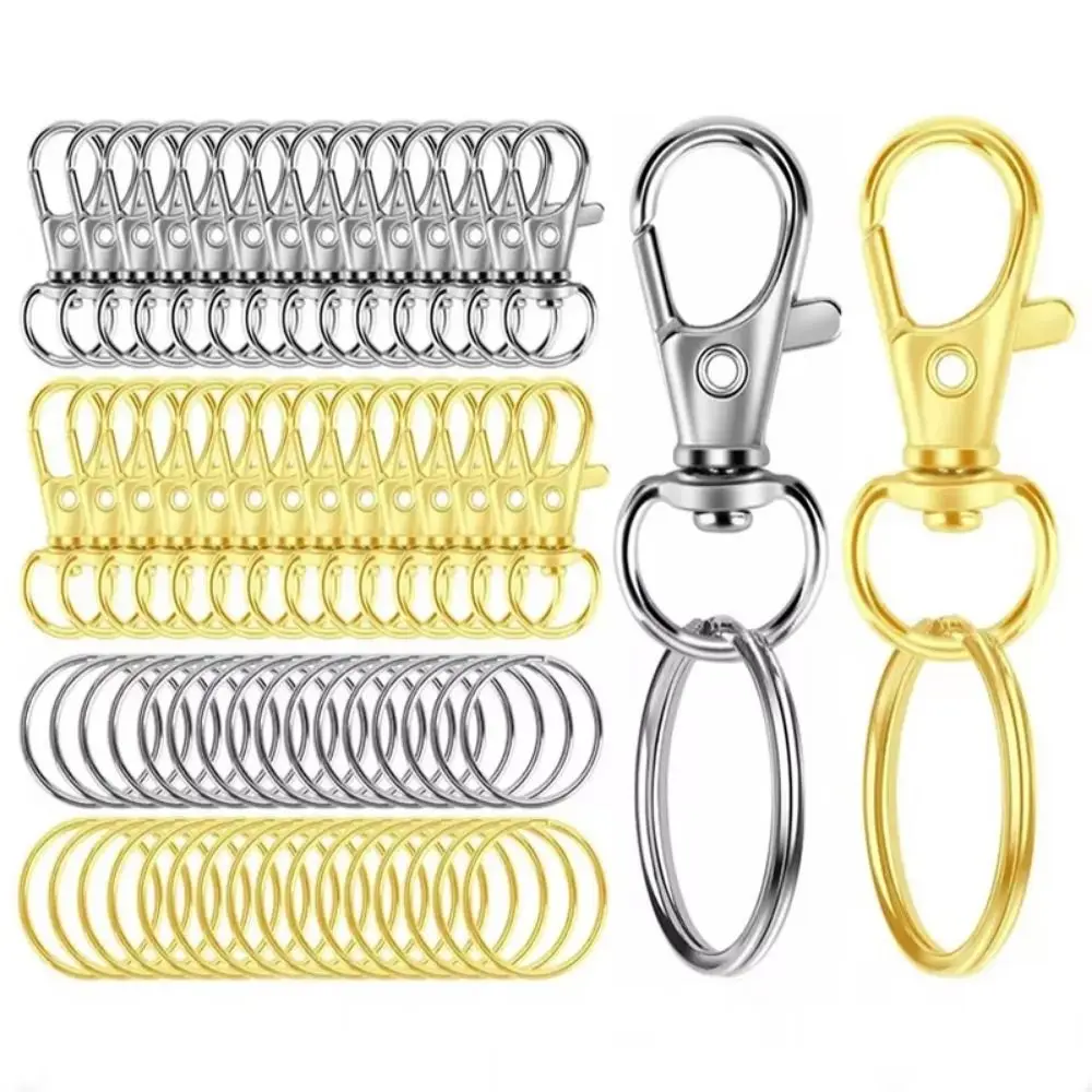 100Pcs 360 Degree Rotating Lobster Claw Clasp Rust-Resistant DIY Key Chain Clip Durable Handmade Part Rotary Clasp Hook