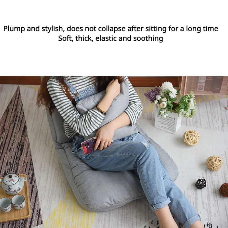 

Lazy Sofa Japanese Tatami Single Bed Backrest Seat Small Apartment Bedroom Balcony Bay Window Chair Foldable Recliner Sofa