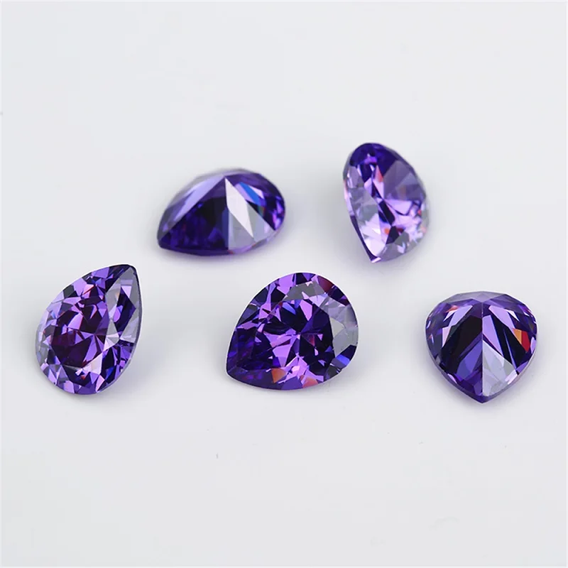 Pear Cut 5A CZ Stone 2x3~13x18mm Synthetic Gems Zircon Color Cubic Zirconia For Jewelry