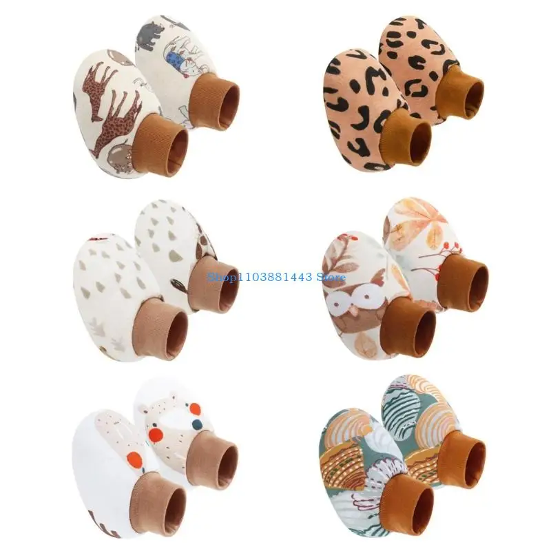 

Q6RE 6 Pair Baby Cartoon Socks Soft Fabric Foot Cover Comfortable Toddler Shoes Set