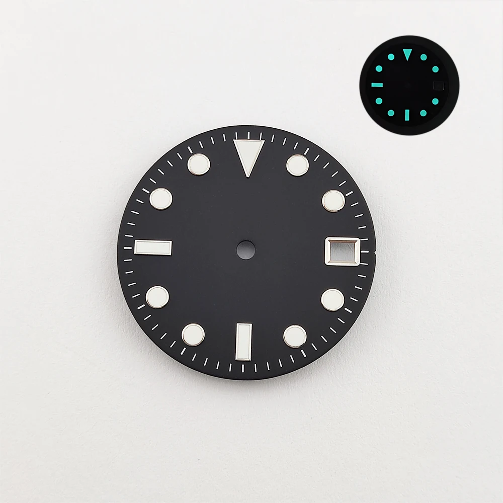 28.5mm Watch Dial Customizable Logo Dial Blue Luminous nh35 Dial Suitable for NH35/NH36/4R/7S/34 Movement Watch Accessories ﻿