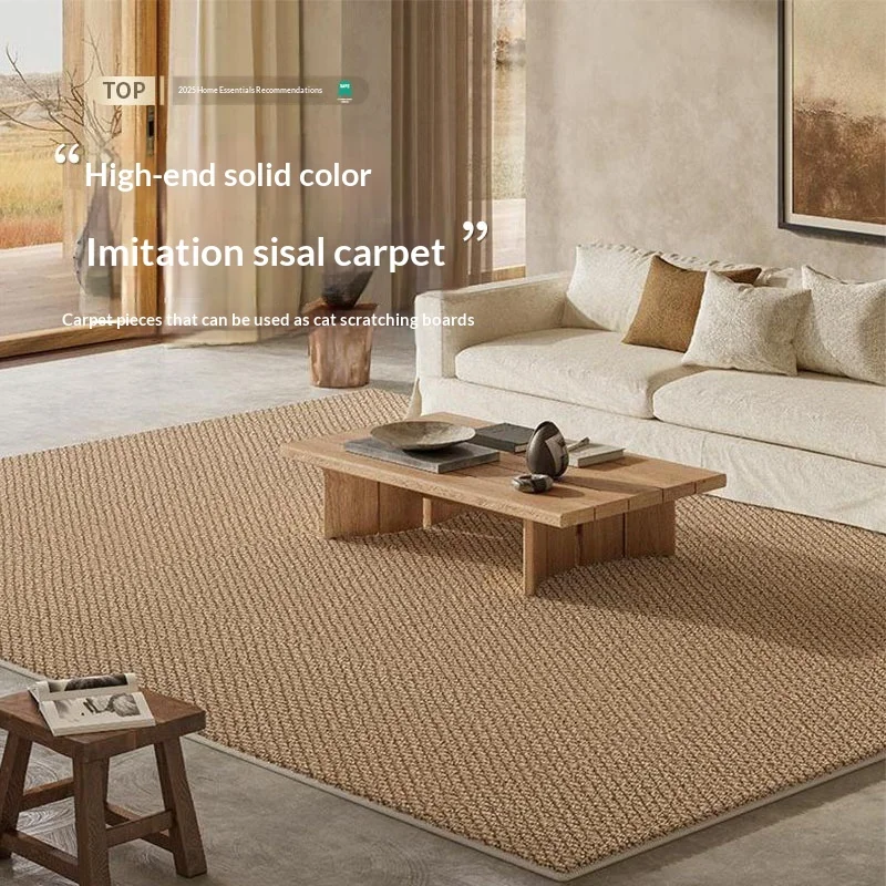 Sisal Look Rug Wipeable No Wash Large Area Living Room Bedroom Bay Window Photo Studio Japanese Style Carpet Non Slip Home Decor