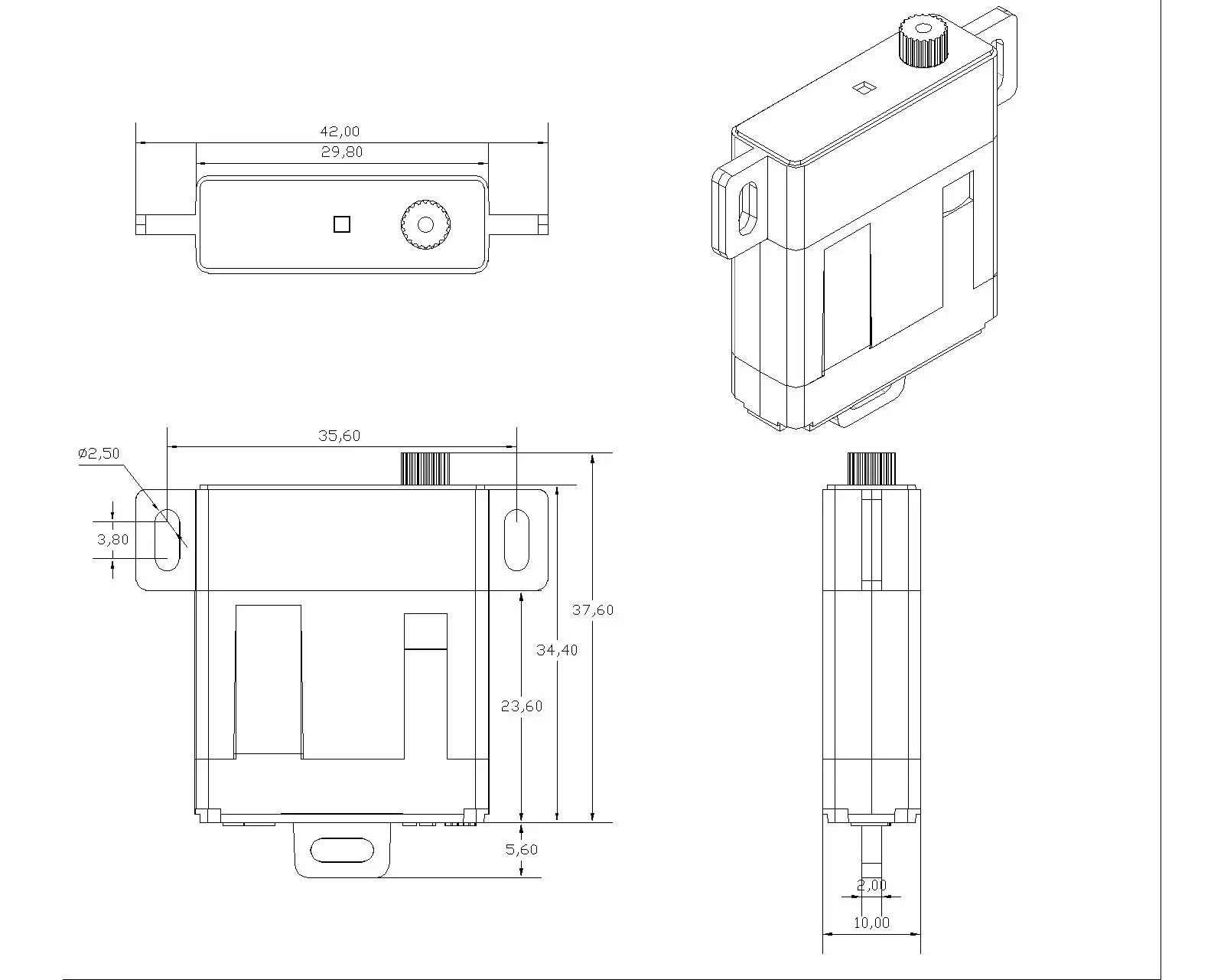 4PCS Corona DS239HV Digital Slim Wing Servo (Metallgetriebe) 4,6kg / 0,13s / 22g 6,0V/7,4V Ds-239hv Ds-239 – Detail 6