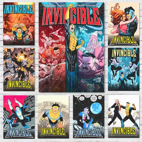 Superhero Comic I-Invincible Posters Comic Book Style Prints Canvas Painting American Comics Wall Art Pictures Home Decoration